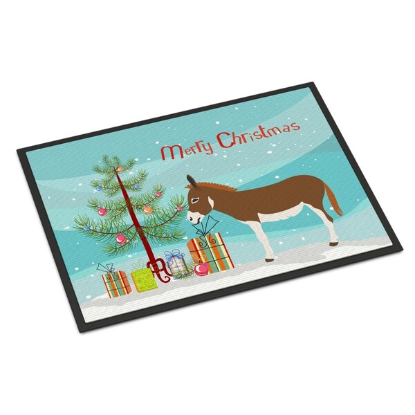 Carolines Treasures Miniature Mediterranian Donkey Christmas Indoor or Outdoor Mat - 18 x 27 in. BB9214MAT - main